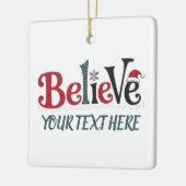 Believe Personalized Christmas Party Family  Keramisch Ornament (Links)