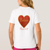 Believe red and white heart t-shirt (Achterkant)