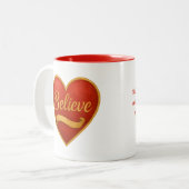 Believe Red Heart Tweekleurige Koffiemok (Voorkant links)