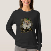 Believe Santa Christmas Cheetah Leopard Buffalo Pl T-shirt (Voorkant)