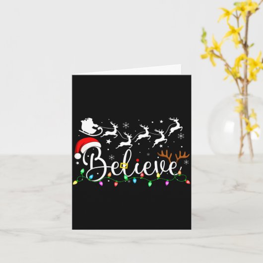Believe Santa Claus Believe Christmas Matching Paj Kaart (Gele Bloem)