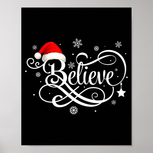 Believe Santa Claus Believe Christmas Matching Paj Poster (Voorkant)