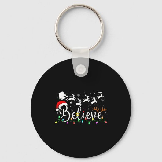 Believe Santa Claus Believe Christmas Matching Paj Sleutelhanger (Voorkant)