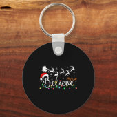 Believe Santa Claus Believe Christmas Matching Paj Sleutelhanger (Voorkant)