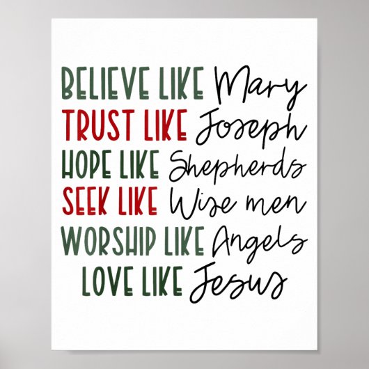 Believe Trust Hope Seek Like Shepherds Christian C Poster (Voorkant)