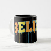 Believe Tweekleurige Koffiemok (Voorkant links)