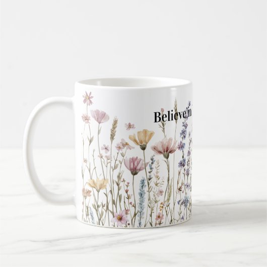 Believe Wild Flowers Koffiemok (Links)