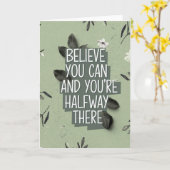 "Believe You Can" Layered Botanical Quote Card Kaart (Gele Bloem)