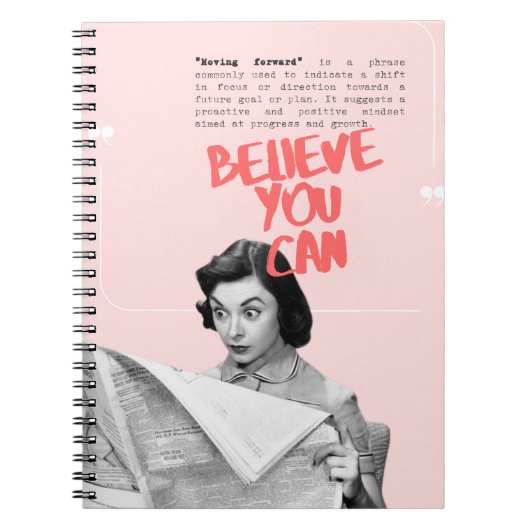 Believe You Can Pink Notebook Notitieboek (Voorkant)