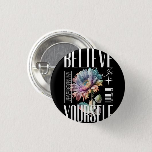 Believe your self Logo design Ronde Button 3,2 Cm (Voorkant /achterkant)