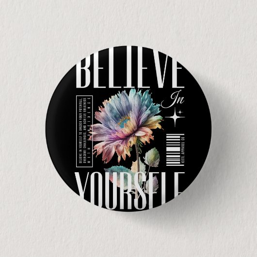 Believe your self Logo design Ronde Button 3,2 Cm (Voorkant)