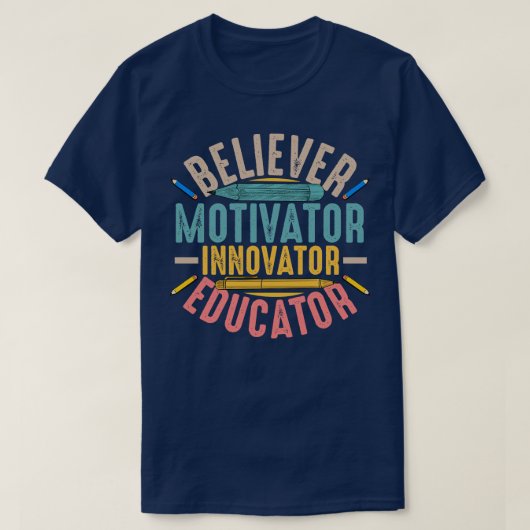 Believer Motivator Innovator Educator T-shirt (Design voorkant)