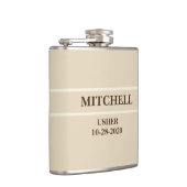 Belige en witte bruiloft heupfles (Rechts)