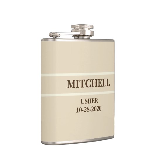 Belige en witte bruiloft heupfles (Rechts)