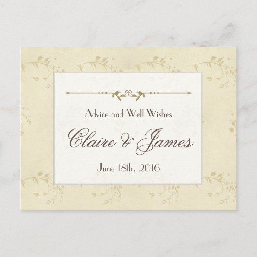 Belige Floral Weddenschap Advieskaart (Voorkant)
