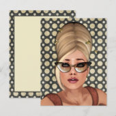 Belinda Beehive Retro Chic Briefkaart (Voorkant / Achterkant)