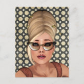 Belinda Beehive Retro Chic Briefkaart (Voorkant)