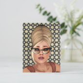 Belinda Beehive Retro Chic Briefkaart (Staand voorkant)