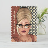 Belinda Beehive Retro Chic Large Invitation Kaart (Staand voorkant)