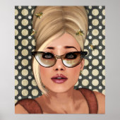 Belinda Beehive Retro Chic Poster (Voorkant)