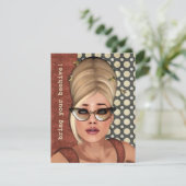 Belinda Beehive Retro Chic Small Invitation Kaart (Staand voorkant)