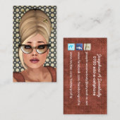 Belinda Beehive Retro Chic Social Profile Kaarten Visitekaartje (Voorkant / Achterkant)