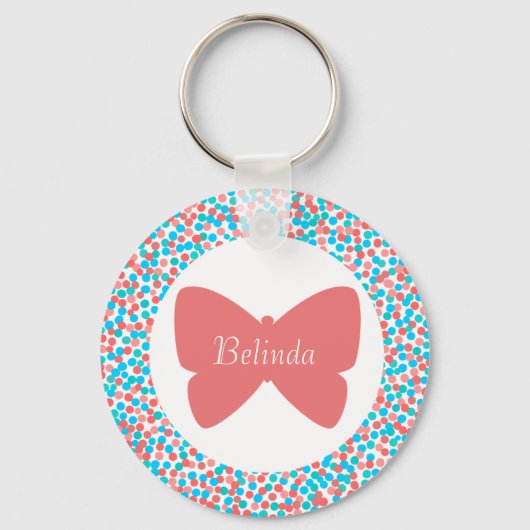 Belinda Butterfly Stippen Sleutelhanger (Voorkant)