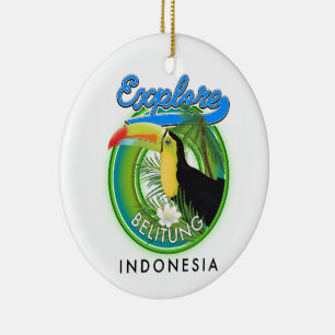 Belitung Indonesië reislogo Keramisch Ornament