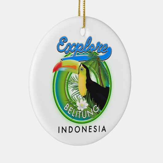 Belitung Indonesië reislogo Keramisch Ornament (Rechts)