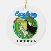 Belitung Indonesië reislogo Keramisch Ornament (Voorkant)