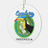 Belitung Indonesië reislogo Keramisch Ornament (Links)
