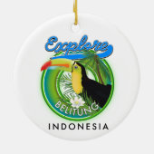 Belitung Indonesië reislogo Keramisch Ornament (Achterkant)