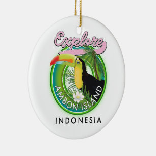 Belitung Indonesië reislogo Klassieke Ronde Stok Keramisch Ornament