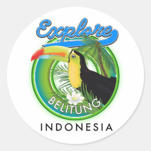Belitung Indonesië reislogo Ronde Sticker