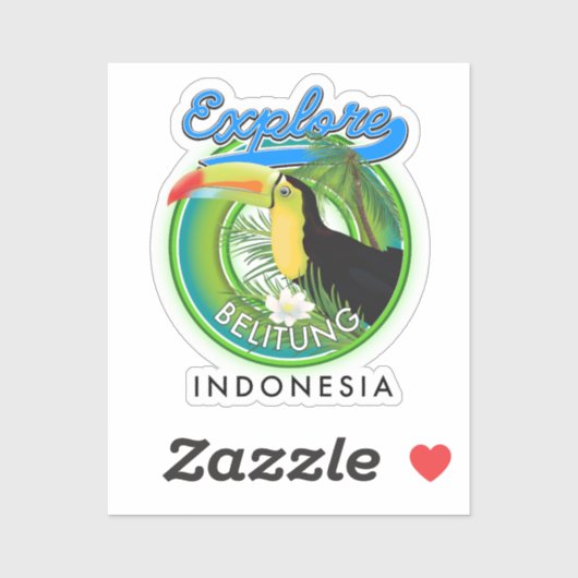 Belitung Indonesië reislogo Sticker (Vel)