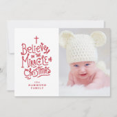 Belive in the Miracle of Christmas Holiday Card Feestdagenkaart (Voorkant)