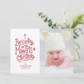 Belive in the Miracle of Christmas Holiday Card Feestdagenkaart (Staand voorkant)