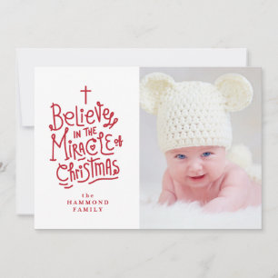 Belive in the Miracle of Christmas Holiday Card Feestdagenkaart