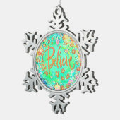 'Belive'-inspiratie Tin Sneeuwvlok Ornament (Rechts)