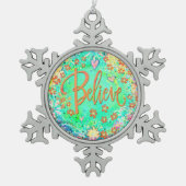 'Belive'-inspiratie Tin Sneeuwvlok Ornament (Voorkant)