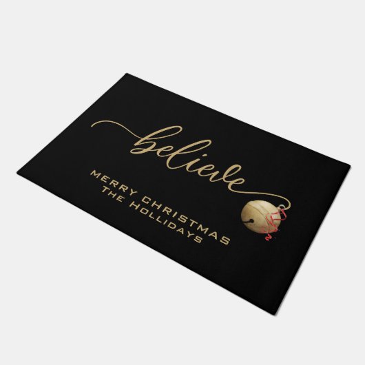BELIVE-script met één jingle Bell Deurmat (Schuin)
