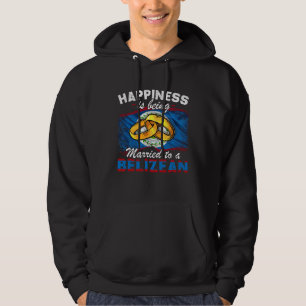 Belizaanse Huwelijk Belize Getrouwd Vlag Getrouwd  Hoodie