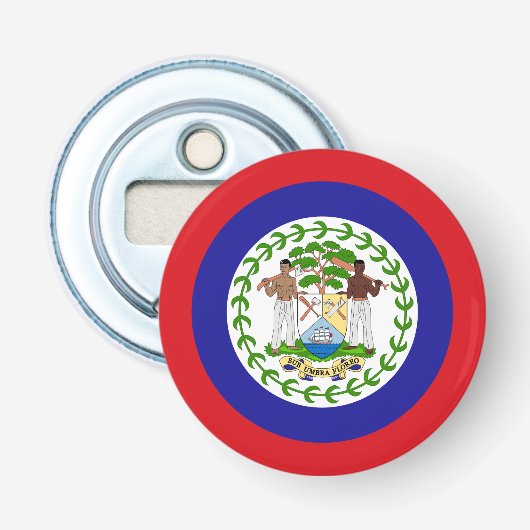 Belizaanse vlag button flesopener (Voorkant)