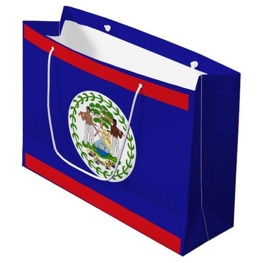 Belizaanse vlag groot cadeauzakje (Voorkant Gekanteld)