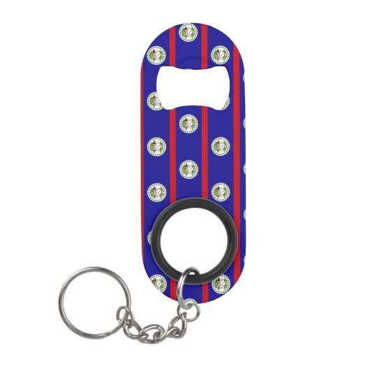 Belizaanse Vlag Mini Flessenopener (Voorkant)