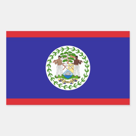 Belizaanse vlag rechthoekige sticker (Voorkant)