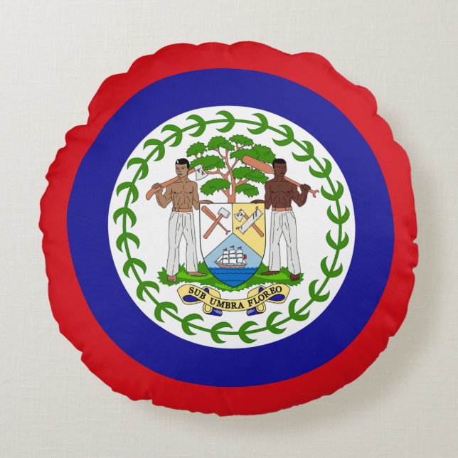 Belizaanse vlag rond kussen (Voorkant)