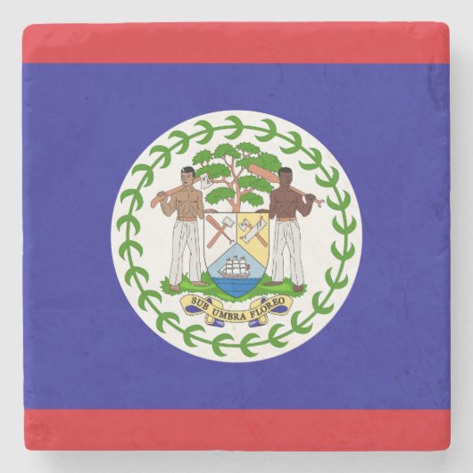 Belizaanse vlag stenen onderzetter (Voorkant)
