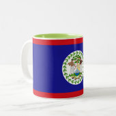 Belizaanse vlag tweekleurige koffiemok (Voorkant links)
