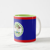 Belizaanse vlag tweekleurige koffiemok (Voorkant rechts)